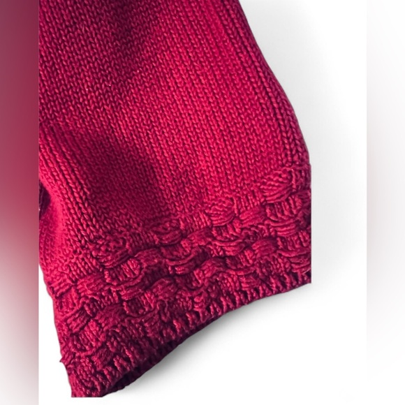 Sweaterworks Deep Red Open-Front Sweater/Large - Picture 3 of 4